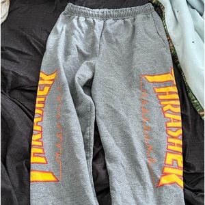 Thrasher sweatpants, slightly worn. Did not fit me.